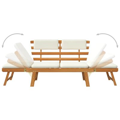 Angled view of sectional outdoor bench with backrests showing tilt mechanism