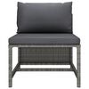 vidaXL Garden Lounge Set Grey PE Rattan 9 Piece Set Modular