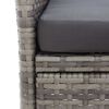 vidaXL Garden Bench Grey PE Rattan Medium Removable Covers