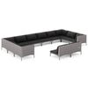 vidaXL Garden Lounge Set Dark Grey Poly Rattan Large Modular