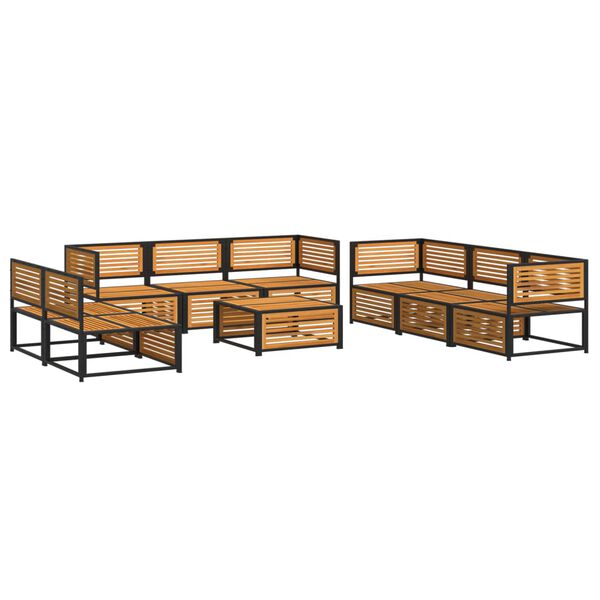 vidaXL Garden Sofa Set Cream White, Natural Wood