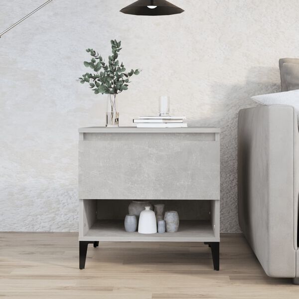vidaXL Side Table Concrete grey Engineered wood, metal Small Side Table