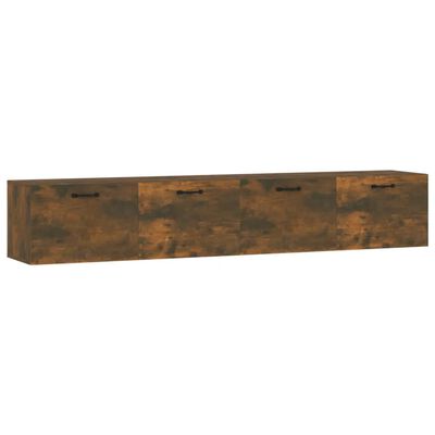 vidaXL Wall Cabinets 2 pcs Smoked Oak 39.4"x14.4"x13.8" Engineered Wood