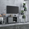 vidaXL TV Cabinet High gloss grey Engineered wood, metal Medium