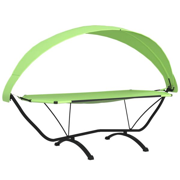 vidaXL Outdoor Lounge Bed Green Steel, Oxford fabric Large