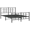 vidaXL Bed Frame Black Steel 53.1 x 74.8 in Double Metal Bed Frame