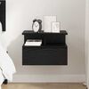 vidaXL Floating Nightstand Black Oak 15.75 x 12.20 x 10.63 in
