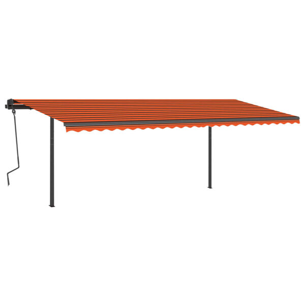 vidaXL Retractable Awning Orange and Brown