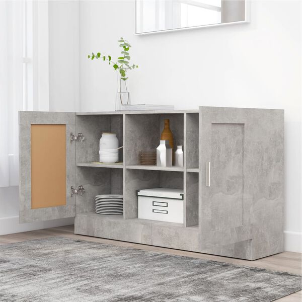vidaXL Sideboard Concrete Gray 47.2"x12"x27.6" Engineered Wood