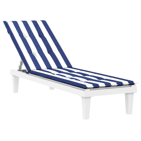 vidaXL Deck Chair Cushion Blue and White Stripe
