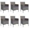 vidaXL Garden Dining Set Grey and Black