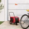 vidaXL Pet Bike Trailer Red and Black Oxford fabric, iron, PVC Durable