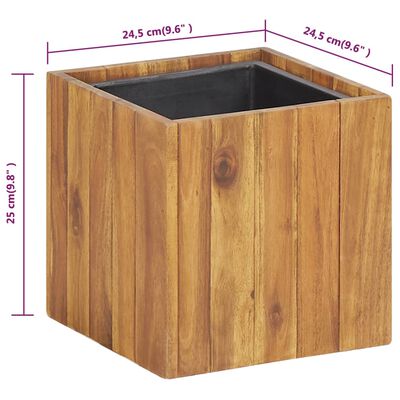 vidaXL Garden Raised Bed Pot 9.6"x9.6"x9.8" Solid Acacia Wood