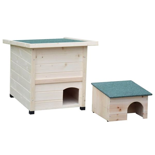 @Pet Hedgehog House White Solid pine wood XL Sturdy Hedgehog House