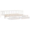 vidaXL Daybed With Trundle White Solid pinewood