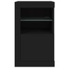 vidaXL Side Cabinet Black Engineered wood, Glass Medium Side Cabinet
