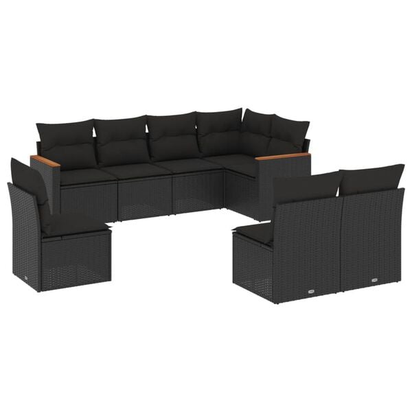vidaXL Garden Sofa Set Black