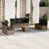 vidaXL Garden Sofa Set Gray PE rattan Standard Removable Covers
