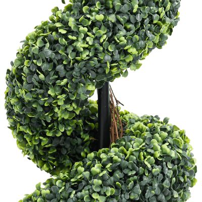 vidaXL Artificial Boxwood Spiral Plant with Pot Green 23.2"