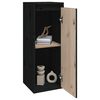 vidaXL Wall Cabinet Set of 2 Black Solid pine wood Medium Wall Cabinet