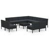 vidaXL Garden Lounge Set Black