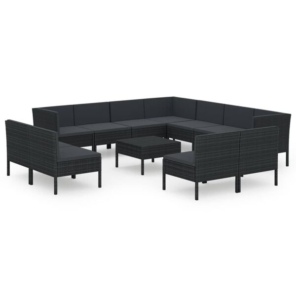 vidaXL Garden Lounge Set Black