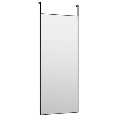 vidaXL Door Mirror Black 15.7"x39.4" Glass and Aluminum