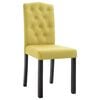 vidaXL Dining Chair Set of 6 Green Fabric and Solid Rubber Wood Standard