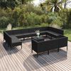 vidaXL Garden Lounge Set Black PE rattan, powder-coated steel, polyester