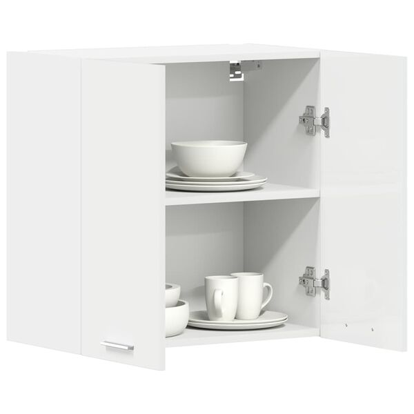 vidaXL Hanging Cabinet High Gloss White Engineered Wood Hanging Cabinet