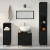 vidaXL Bathroom Furniture Set 3 pcs Black Oak 11.81 x 11.81 x 74.80 in