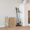 vidaXL Firewood Rack 31.5"x11"x33.9" Stainless Steel