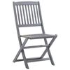 vidaXL Outdoor Chair Set of 6 Grey Solid Acacia wood Standard Foldable
