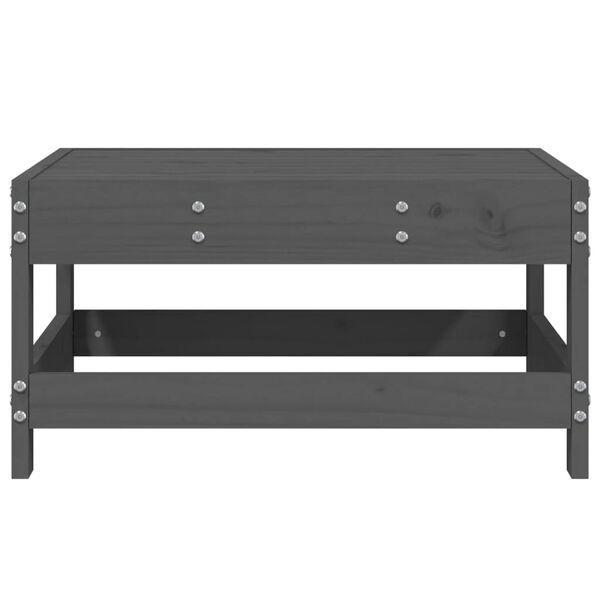 vidaXL Garden Footstool Grey Solid pine wood Medium Modular