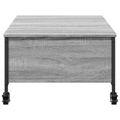vidaXL Coffee Table with Wheels Black 35.8"x21.7"x13.4" Engineered Wood