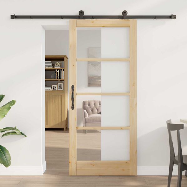 vidaXL Sliding Door ORKDAL Natural 33.86 x 78.15 in