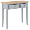 vidaXL Dressing Table Grey and Brown MDF & Pinewood Compact