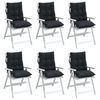 vidaXL Lowback Chair Cushion Set of 6 Black Oxford fabric (100% polyester)