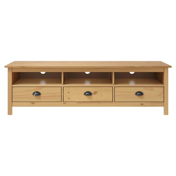 vidaXL TV Cabinet Honey brown Solid pine wood Large TV Cabinet