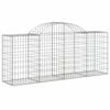 vidaXL Gabion Basket Set of 3 Silver Galvanized iron