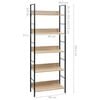 vidaXL Shelf Cabinet Oak and Black Engineered Wood, Steel Compact