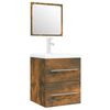 vidaXL Sink Cabinet With Basin Set of 2 Smoked oak, White