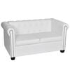 vidaXL Sofa White Faux leather 2-seater and 3-seater Chesterfield Sofa