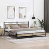 vidaXL Bed Frame Sonoma Oak Steel, Engineered Wood Double Bed Bed Frame