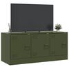 vidaXL TV Cabinet Olive Green Cold-rolled steel Medium TV Cabinet