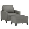 vidaXL Sofa Chair with Footstool Dark Gray 23.6" Fabric