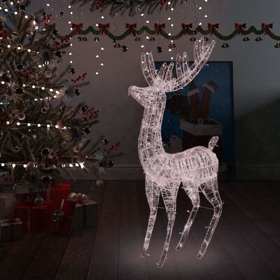 vidaXL XXL Acrylic Christmas Reindeer 250 LED 6 ft Warm White