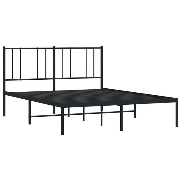 vidaXL Bed Frame Black Powder-coated steel 59 x 79 in King Size
