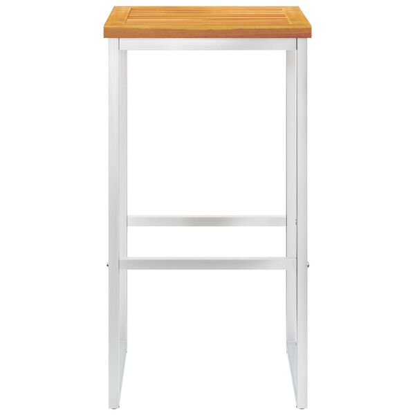 vidaXL Outdoor Bar Stool Set of 4 Teak look Solid Acacia Wood Durable