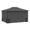 vidaXL Gazebo with Sidewalls&Double Roofs 9.8x13.1' Anthracite